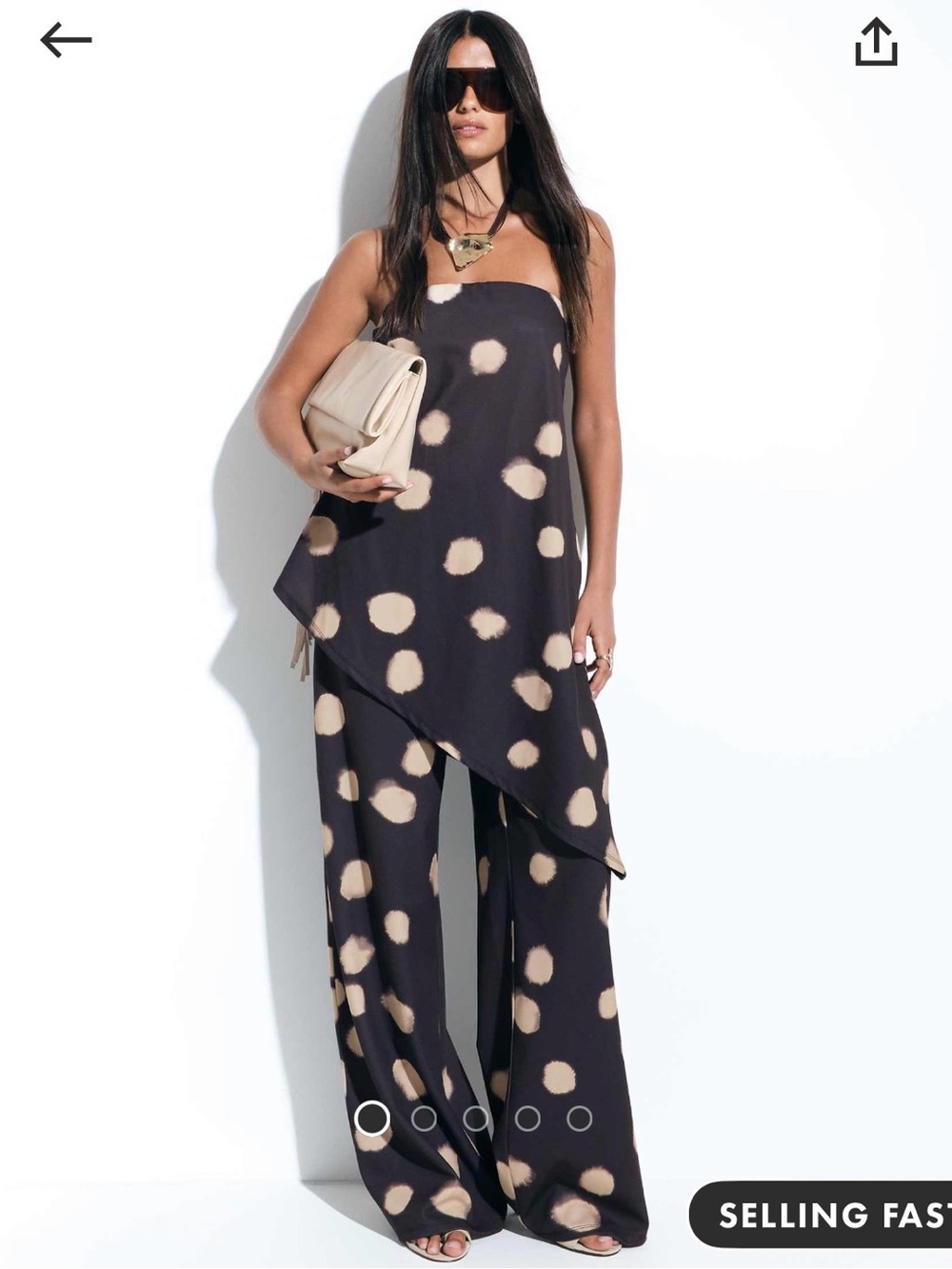 ASOS Strapless Wide-Leg Set in Black & Cream